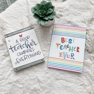 NWT Teacher Gifts- Sign and Notebook